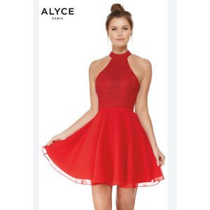 NWT ALYCE PARIS DRESS PROM PARTY, Fit N Flare Red sequined 10